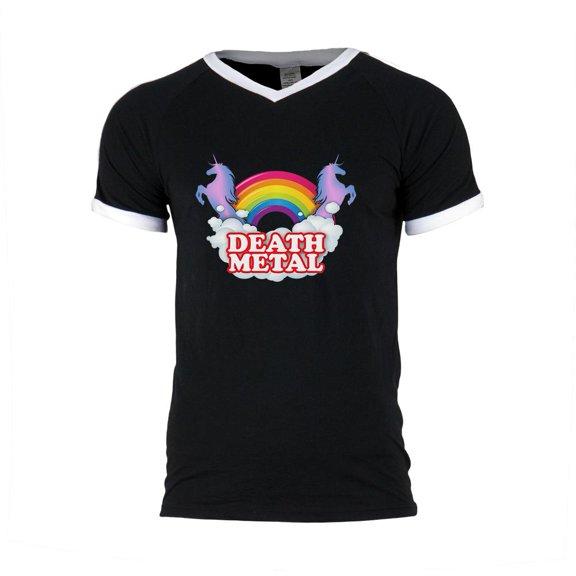 Death Metal Rainbow Mens Soccer Jersey V-Neck T-Shirt