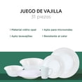 thumbnail image 3 of Vajilla Opal 31Pzas Redonda Para 6 Personas Moderna Elegante blanco, 3 of 7