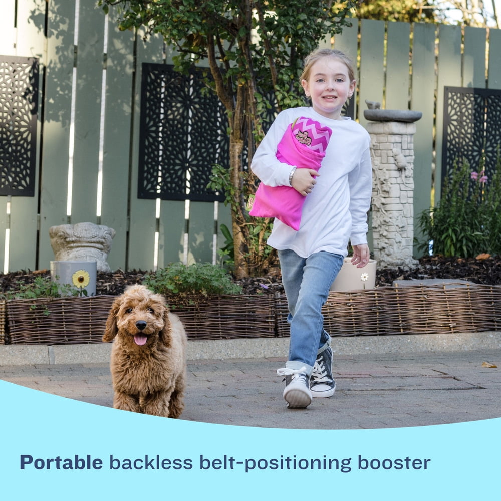 BubbleBum Booster Seats Inflatable Booster Car Seats for Kids Aged 4 to 11 Years, Pink Style