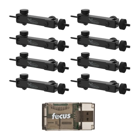 Wildgame Innovations Eco Mount (8-Pack) - Compatible with Cameras and Solar Power Packs Bundle with Card Reader (9 Items)