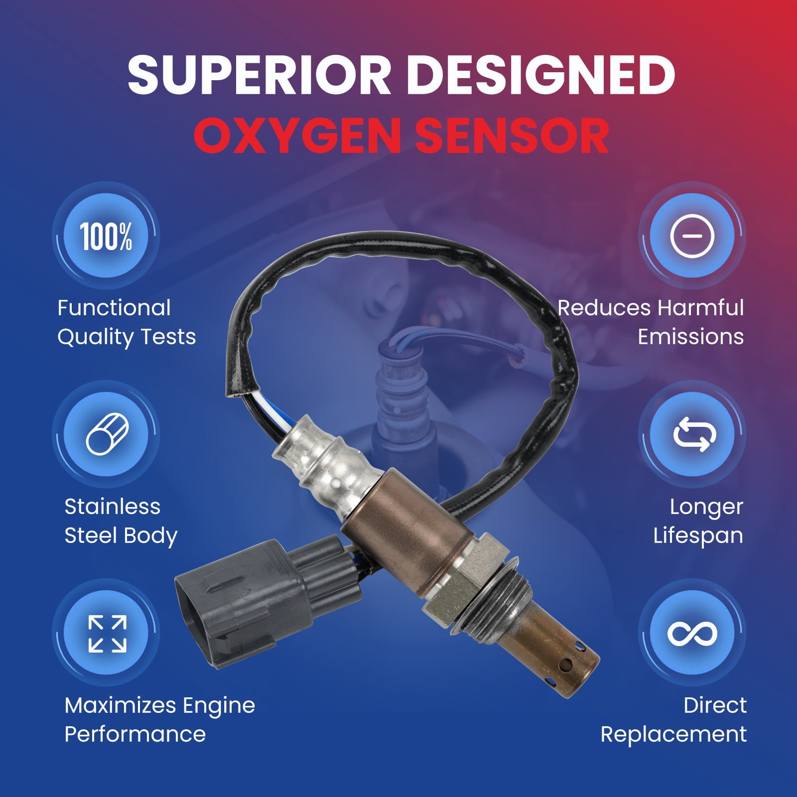 MOCA AUTOPARTS 2x Upstream 234-9051 O2 Oxygen Sensor Fit for 2007-2011 Lexus GS450h 3.5L & 2009-2013 Lexus LS460 4.6L & 2005-2009 Toyota 4Runner 4.7L & 2005-2006 Toyota Tacoma 4.0L