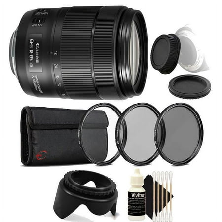 Canon EF-S 18-135mm f/3.5-5.6 IS USM Lens and Accessory Bundle for T3 T5 T6 T3i T5i T6i T6s 70D 60D 80D 700D 750D 600D 7D Mark II DSLR