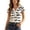 F-341White, variant on ZHOGXU Womens Summer T Shirt Short Sleeve V Neck Button Front Striped Print Lightweight Stylish Slim Fit Tee Top For Everyday Wear,Coffee,L
