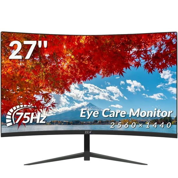 Monitor ZZA Curvo 2K 2560x1440 75Hz HDMI/DP de 27 pulgadas
