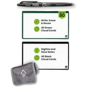Rocketbook Cloud Cards, Reusable 3 x 5 Index Cards, Mixed Green & Black, 80 Pack