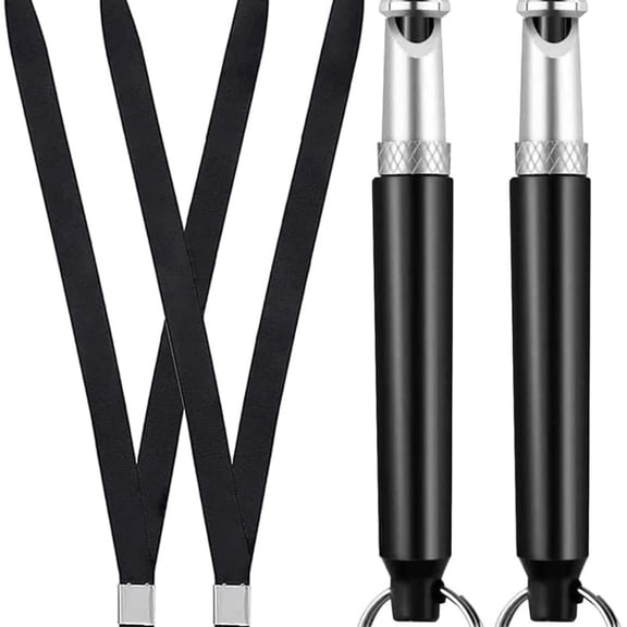 Dog Whistle, 2-Pack Professional Ultrasonic Dog Whistle to Stop Barking, Recall Training, Ultrasonic Silent Dog Whistle Training to Stop Barking Control Devices for Neighbors Dog, with Black Lanyard