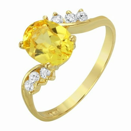 Foreli 14K Yellow Gold Ring With Yellow Cubic Zirconia
