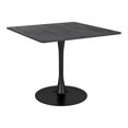 thumbnail image 1 of homeroots kitchen & dining 386247 Square Black Pedestal Dining Table, 1 of 1