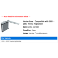 thumbnail image 2 of Heater Core - Compatible with 2001 - 2003 Toyota Highlander 2002, 2 of 2