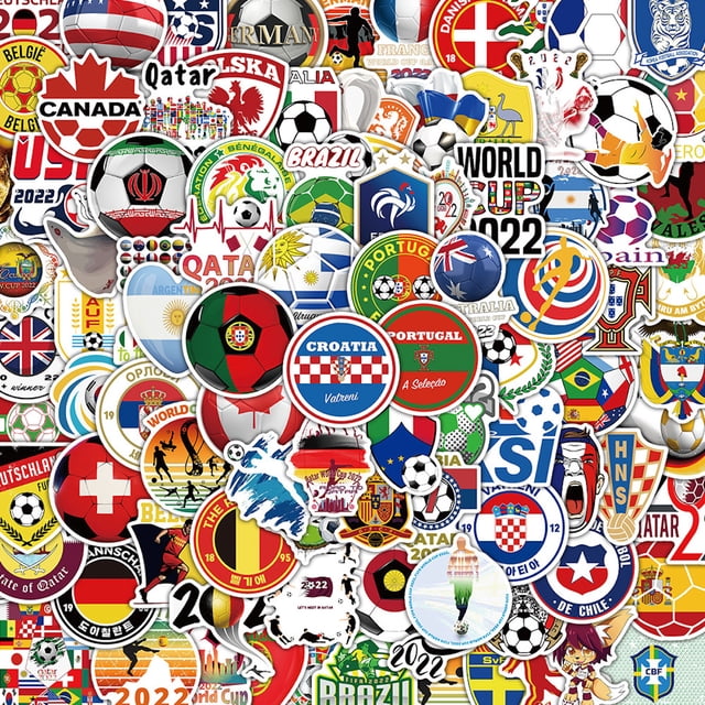 Pegatinas de vinilo de anime para la Copa Mundial de Fútbol de Qatar, 50 unidades