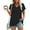 Black#1, variant on Slimming V Neck Short Sleeve Tops for Women,Women's Fashion Solid Color Slit Raglan Sleeve Short Sleeve Blouse V-Neck T-Shirt Mint Green M