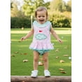 thumbnail image 6 of BemeyourBBs Newborn Baby Girls Golf Outfits Summer Golf Themed Embroidery Sleeveless Ruffle Tank Tops and Plaid Shorts Set Cute Infant Summer Clothes, 6 of 9