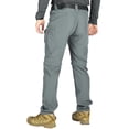 thumbnail image 4 of CCRFTGI Men’s Zip Off Convertible Straight Leg Cargo Pants, Quick Dry Lightweight Outdoor Hiking Work Trousers Convertible to Shorts Gray M, 4 of 6