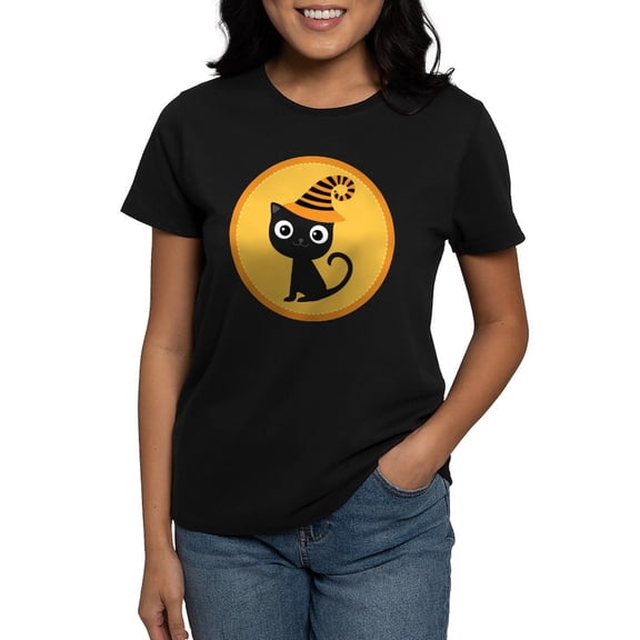 CafePress - Halloween Witch Ca T Shirt - Women's Traditional Fit Dark T-Shirt