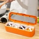 thumbnail image 1 of Caja de especias de 4 rejillas, organizador de especias para la cocina, juego de contenedores de especias, conjunto de pimenteros, conjunto de contenedores de especias, caja de uso doméstico - Naranja, 1 of 6