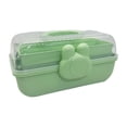 thumbnail image 1 of Organizador de accesorios para el cabello, caja organizadora de joyas con asa, multiusos para manualidades. Verde, 1 of 9