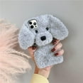 thumbnail image 3 of Dog Case Compatible with iPhone 14 Pro Max Cute 3D Plush Fluffy Dog Case Cartoon Case Fashion Luxury Fur Hair Fuzzy Wool Face Soft Back Cover Shockproof Protective for Women and Girls Girly, 3 of 12