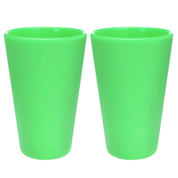 Silipint: Pint Glasses 16oz: 2 Pack - Glow-In-The-Dark Green - Silicone Unbreakable Cups, Hot & Cold Drinks, Dishwasher-Microwave-Freezer-Oven Safe
