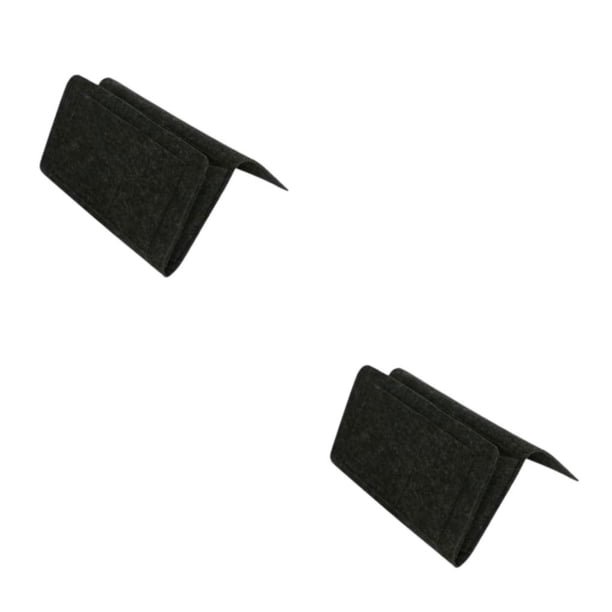 Inteprter Bolsa de almacenamiento Bolsas de fieltro nórdicas colgantes Saco de Caddy móvil Hogar para dormitorio Sofá Escritorio Gris oscuro Gris oscuro Grande 2piezas
