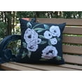 thumbnail image 2 of Simply Daisy, 16" x 16" Radiant Rose Black Floral Print Decorative Outdoor Throw Pillow, 2 of 2