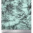 thumbnail image 1 of Soimoi Green Rayon Fabric Leopard & Tiger Animal Skin Print Fabric by the Yard 42 Inch Wide, 1 of 3