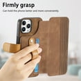 thumbnail image 2 of Dteck for iPhone 16 Pro Wallet Case with RFID Blocking Credit Card Holder,Wristband Strap Kickstand PU Leather Flip Shockproof Cover Women Men for iPhone 16 Pro Case,Brown, 2 of 8