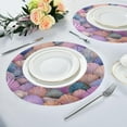 thumbnail image 6 of Painted Sea Shells Round Placemats Washable Placemats Non-Slip Heat-Resistant Table Place Mats for Dining Kitchen Holiday Party Table 15.4"-4PCS Home Decor, 6 of 7