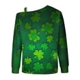 thumbnail image 4 of Chemise pour Femme St.Patrick'S Day Imprimé Sweat-Shirt à Épaulette Graphique Pull-Over à Manches Longues, 4 of 5
