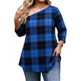 thumbnail image 3 of TaTaai Plus Size Printed Top Soft Breathable Women's Fashion Elegant Off-Shoulder Three-Quarter Sleeve Loose All Season Blouse Gift, 3 of 6