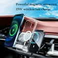 thumbnail image 2 of 15W Magnetic Wireless Car Charger for iPhone 13/13 Pro/12/12 Pro, Powerful Suction Auto-Alignment Mag-Safe Car Mount, Compatible with MagSafe Cases (Silver ), 2 of 8