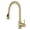 Brushed Gold, variant on SUMERAIN Pull Down Kitchen Faucet Chrome Finish, Lead-Free Stainless Steel Single Handle High Arc Kitchen Tap