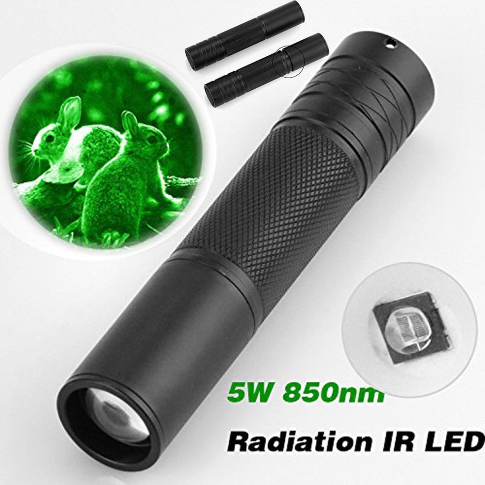 5W 850nm Infrared Radiation IR Night Vision Tactical LED Flashlight 18650 Torch 