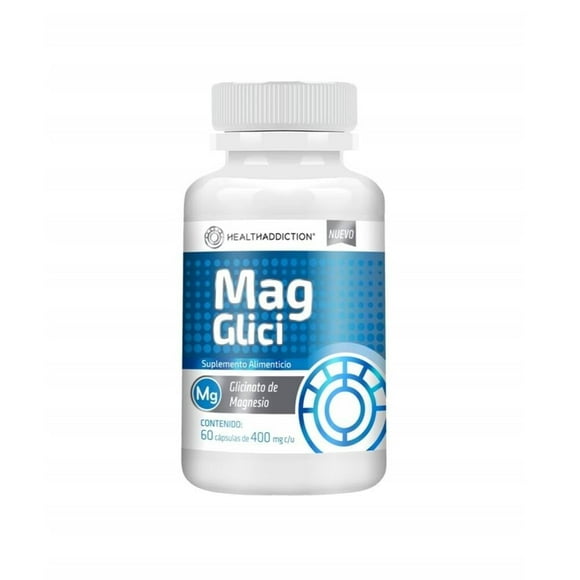Suplemento alimenticio Healthaddiction Mag Glici Gicinato de magnesio 60 cápsulas de 400mg c/u