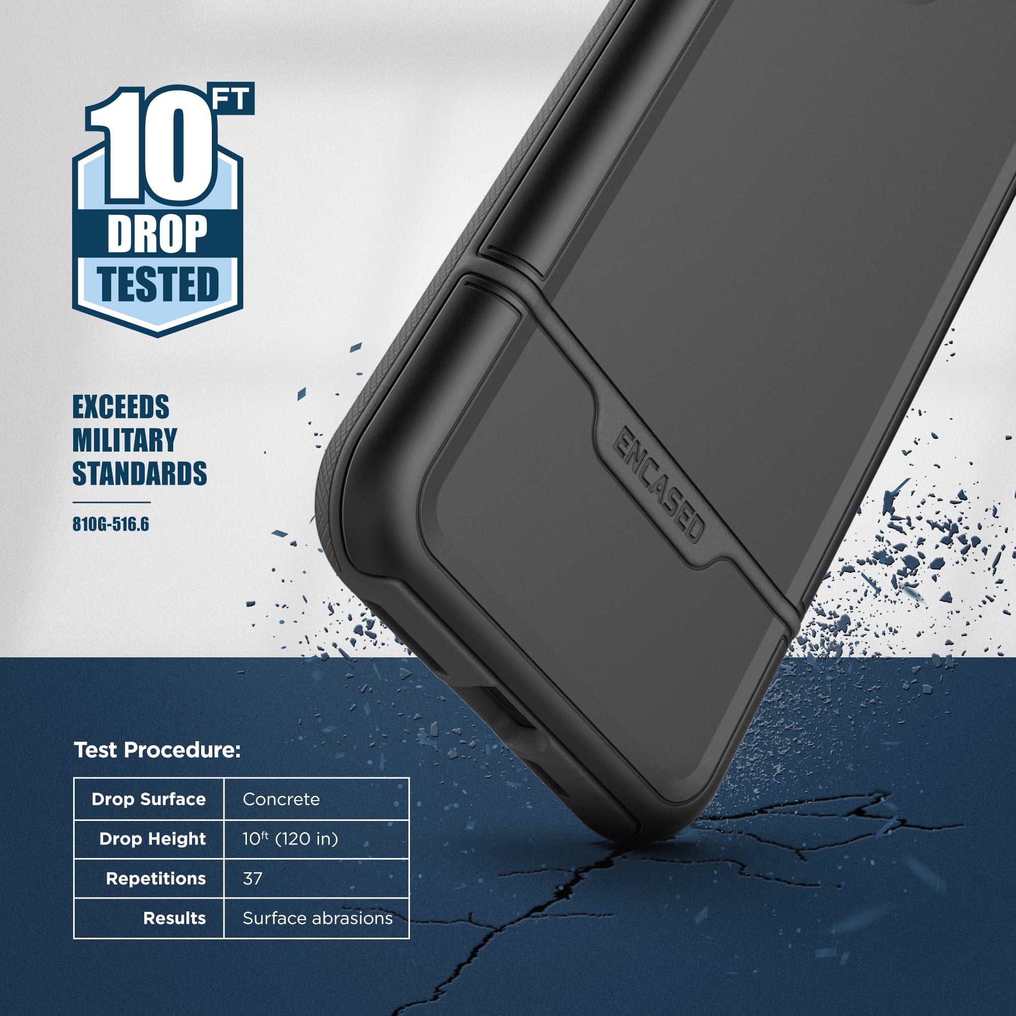 Encased Rebel Holster Designed for iPhone 14 PLUS Case with Belt Clip - Ultra Protective Heavy Duty Phone Case (Black)