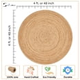 thumbnail image 3 of Alfombra Area Savi Home de yute tejida a mano, 120 cm, redonda, beige, vintage, 3 of 8