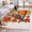 Brown, Cinnamon, Butterscotch, Olive, variant on Rabbit Thanksgiving Round Area Rug 4ft, Fall Pumpkins Leaves Rustic Washable Non-Slip Circle Rugs for Bedroom Living Room Kitchen, Soft Non Shedding Circle Carpet for Dining Room Dorm