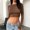 Coffee, variant on Women's Sexy Long Sleeve Crop Top 2023 Crew Neck Basic Fitted Tight Cropped T Shirts Ladies Long Sleeve T Shirts Apparel T Shirt Dry Tee Shirts Women Women's T Shirt Girls Shirts Long Sleeve Short