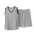 thumbnail image 3 of PIWHJQK Women Summer Outfits Set Athletic Tank Tops Set Women Activewear Set Striped Sleeveless V Neck Tank And Elastic Waist Shorts Outfits Set, 3 of 6