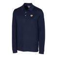 thumbnail image 2 of Men's Cutter & Buck  Navy West Virginia Mountaineers Vault Advantage Tri-Blend Pique Long Sleeve Polo, 2 of 3