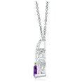 thumbnail image 2 of ANGARA Natural Trillion Amethyst Solitaire Pendant with Diamond Swirl in 14K White Gold for Women (Size-4mm) | February Birthstone, Anniversary, Jewelry Gift for Women | Natural Amethyst Necklace, 2 of 9