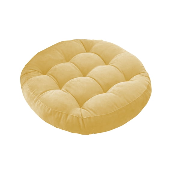 Btomtd Solid Color Chair Cushion with Thickened Corduroy Filling, Seat Cushion for Kitchen Dining Chair, Soft Patio Cushions and Chair Pads for Outdoor and Indoor, Size 17", Yellow