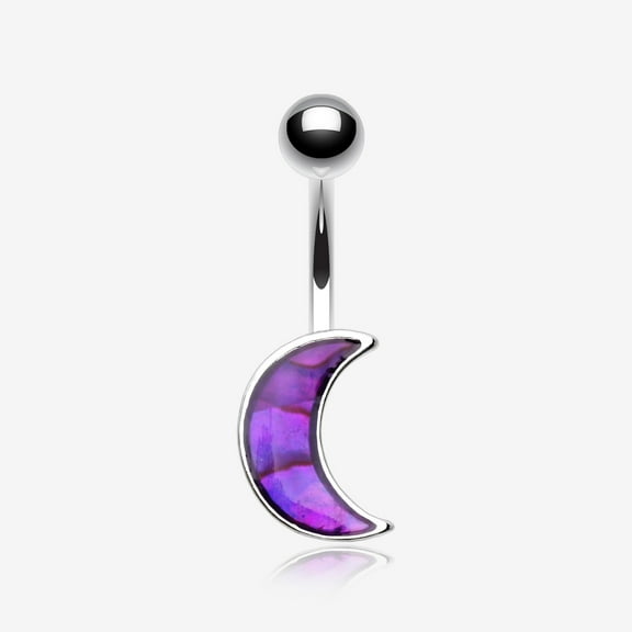 BM25 Purple Daze Crescent Moon Belly Button Ring-Purple
