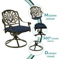 thumbnail image 2 of MEETWARM 5-Piece Outdoor Patio Dining Set, All-Weather Cast Aluminum Patio Conversation Set for Backyard Garden Deck with 4 Cushions Swivel Rocker Chairs and 35.4" Square Table, Navy Blue, 2 of 7