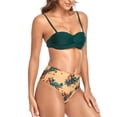 thumbnail image 4 of Traje de baño de mujer estampado de 2 piezas de bikini cómodo de cintura alta de color sólido estilo playa OAVQHLG3B Store  lin121212, 4 of 4