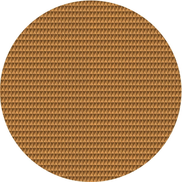 Ahgly Company Machine Washable Indoor Round Transitional Mahogany Brown Area Rugs, 4' Round