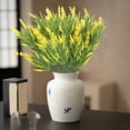 thumbnail image 6 of Artificial Green Bead Grass Plant Decoration Plastic Flower Beaded Fern Bouquet Plant Potted Flowers (Yellow), 6 of 7