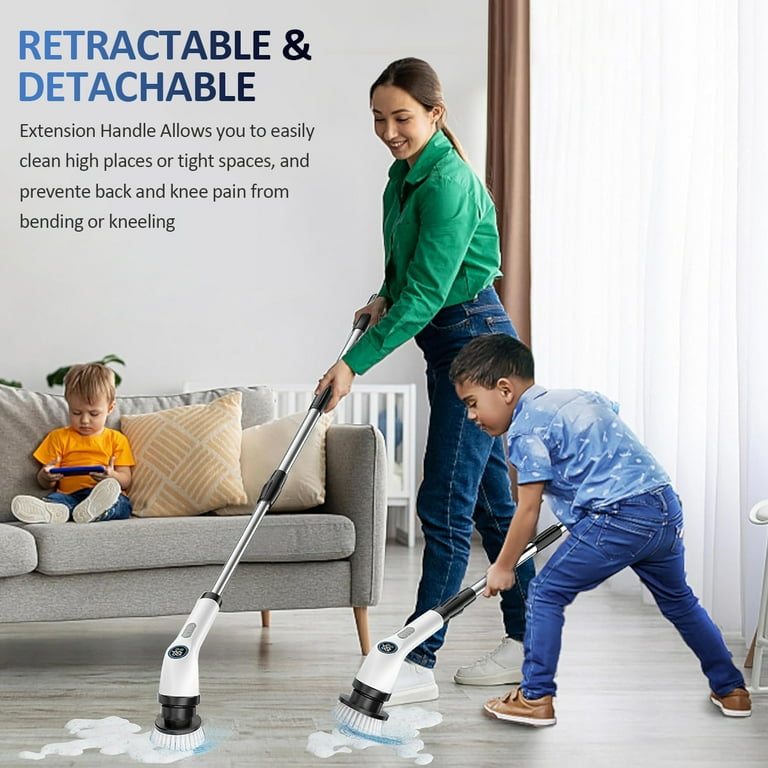 AVOXEZOR Electric Spin Scrubber, Cordless 2-Speed Cleaning Brush