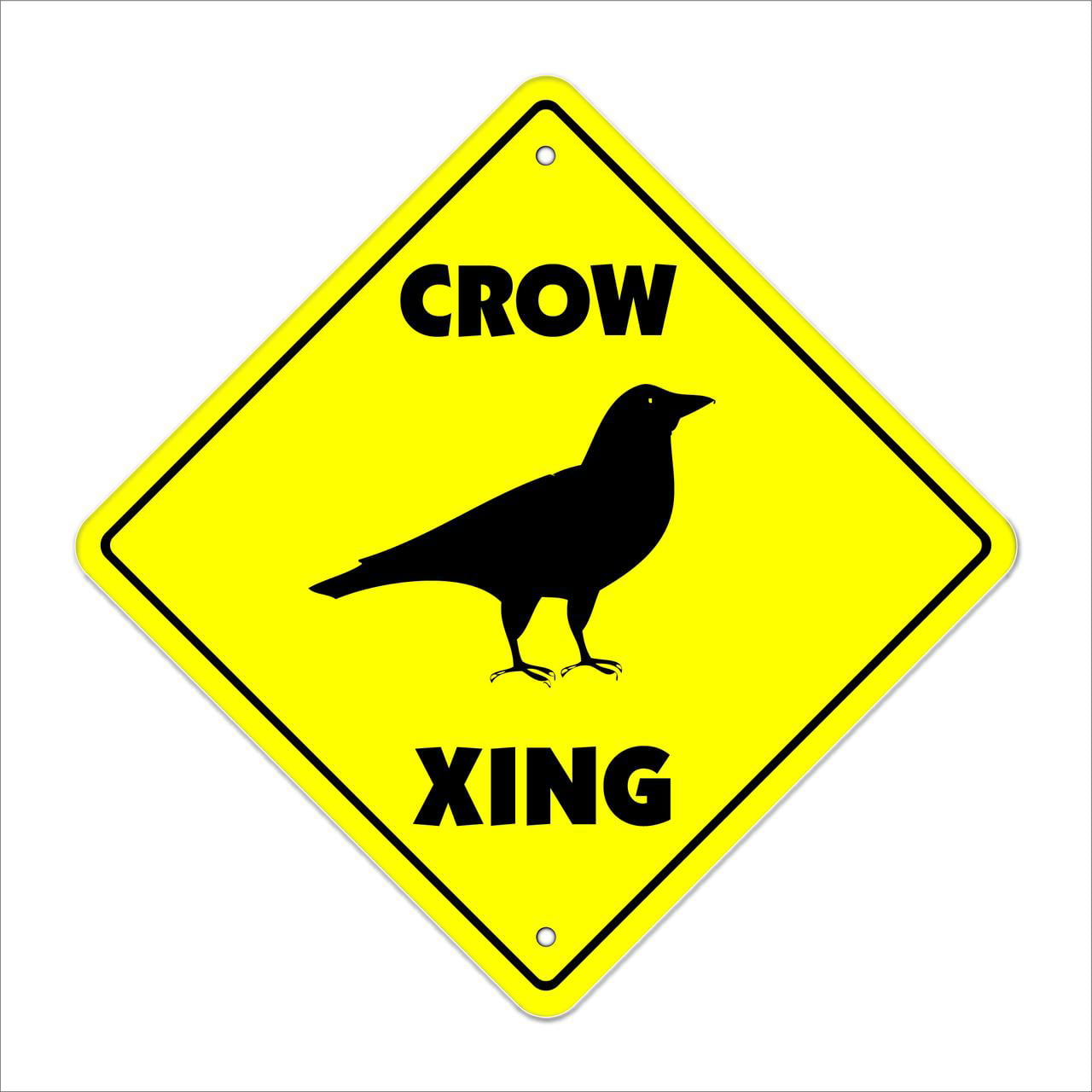 Crow Crossing Decal Zone Xing Tall black bird eat scare fly recipe 