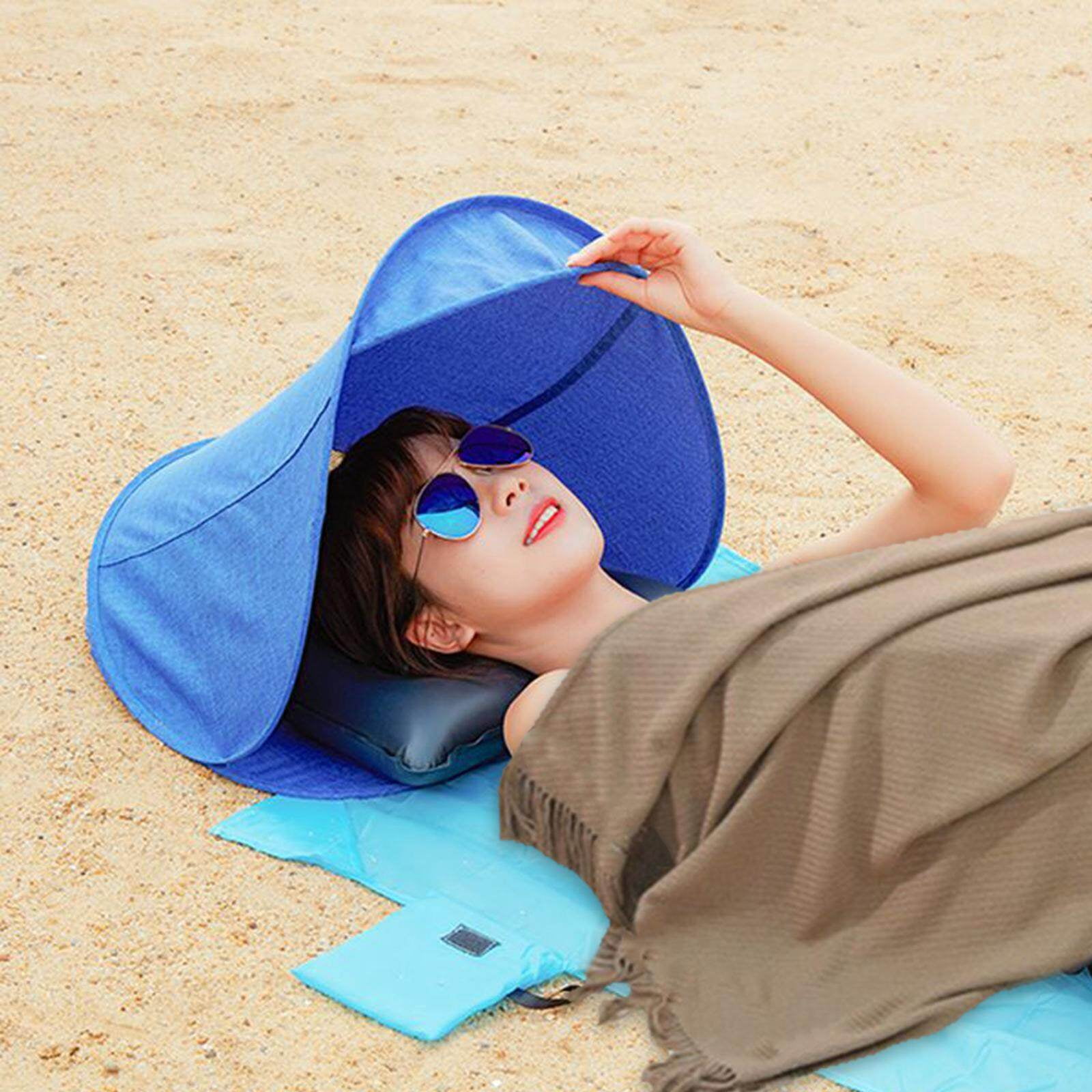 Sun Shade Breathable Face Tent UV Protection Mini sunshade baby Umbrella uv shade outdoor for Picnic Blue