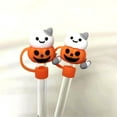 thumbnail image 5 of Halloween Straw Covers 5PCS Set - Ghost Shaped Silicone Straw Toppers for Water Bottles, Tumbler Cup Accessories & Spooky Drink Decor, 5 of 9